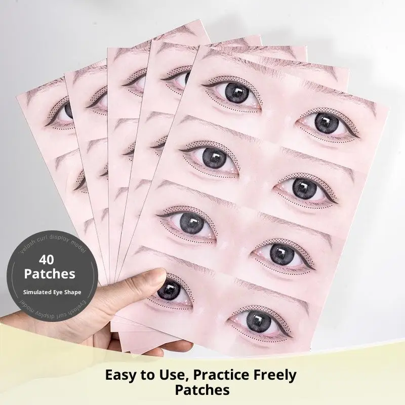 8/40Pcs Eyelash Practice Stickers, Eyelash Training Stickers, Eyelash Application Trainer Stickers, Simulated Eye Shape