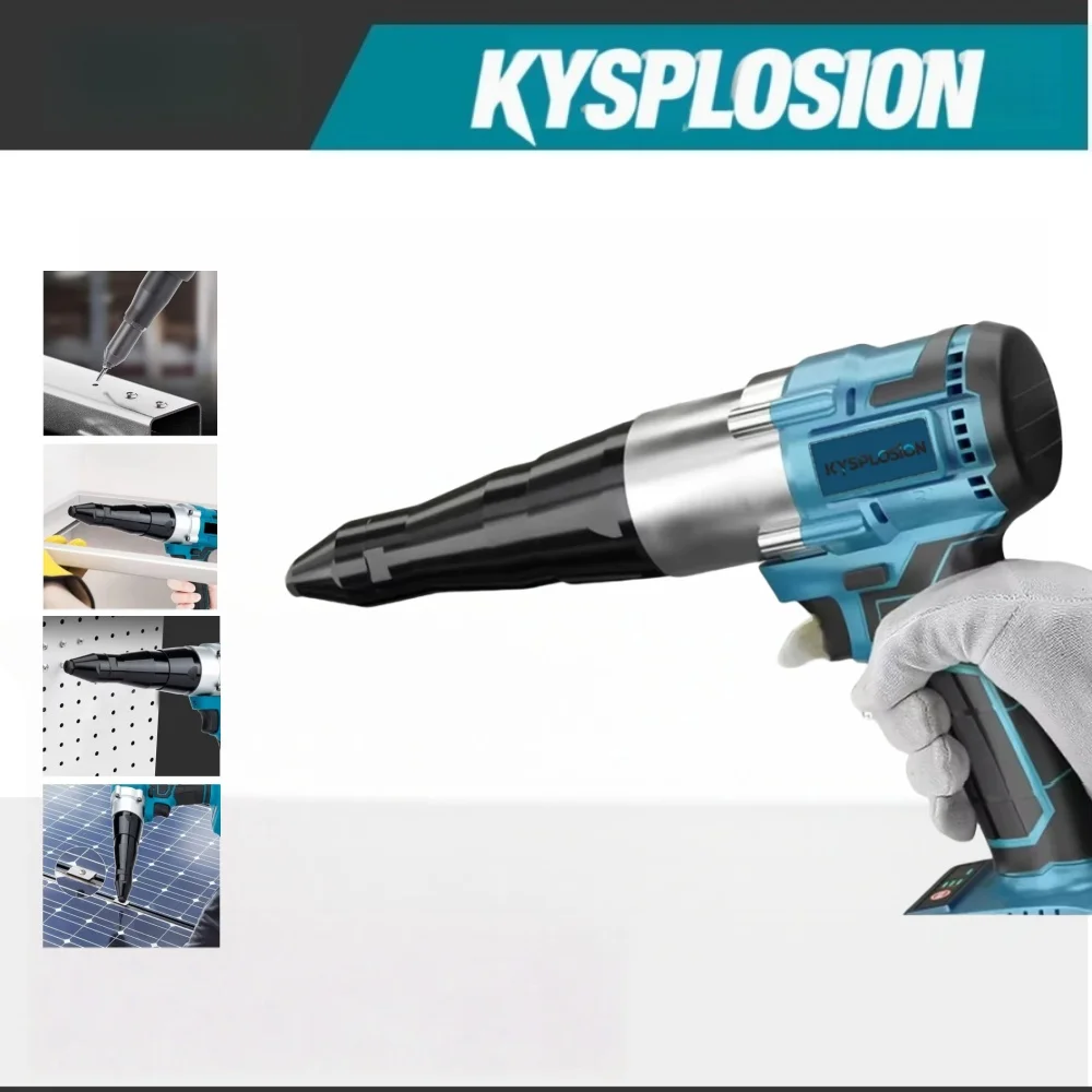 

Электрические инструменты Бесщеточный заклепочный пистолет Беспроводной пистолет для заклепок и гаек Автоматическая литиевая батарея для заклепок со светодиодной подсветкой для батареи Makita18V