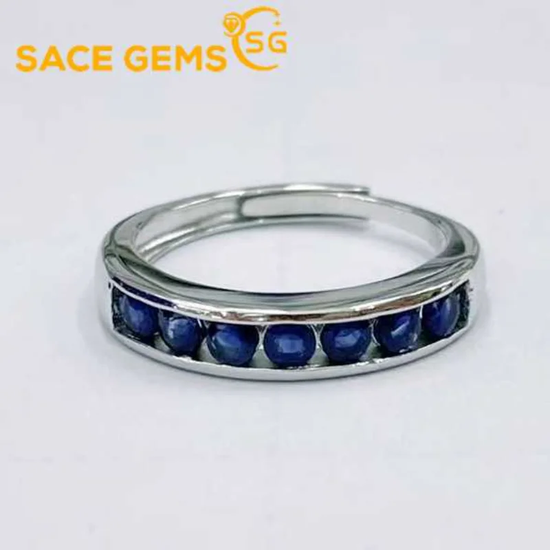 

SACE GEMS New Arrival Trend 925 Sterling Silver Resizable 3MM Sapphire Rings for Women Engagement Cocktail Party Fine Jewelry