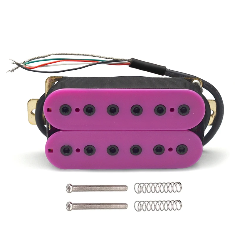 Electric Guitar 12 Adjustable Hex Screw Dual Coil Pickup for 6String Guitar Coil Splitting Pickup N7.5K/B15K Output Light Purple