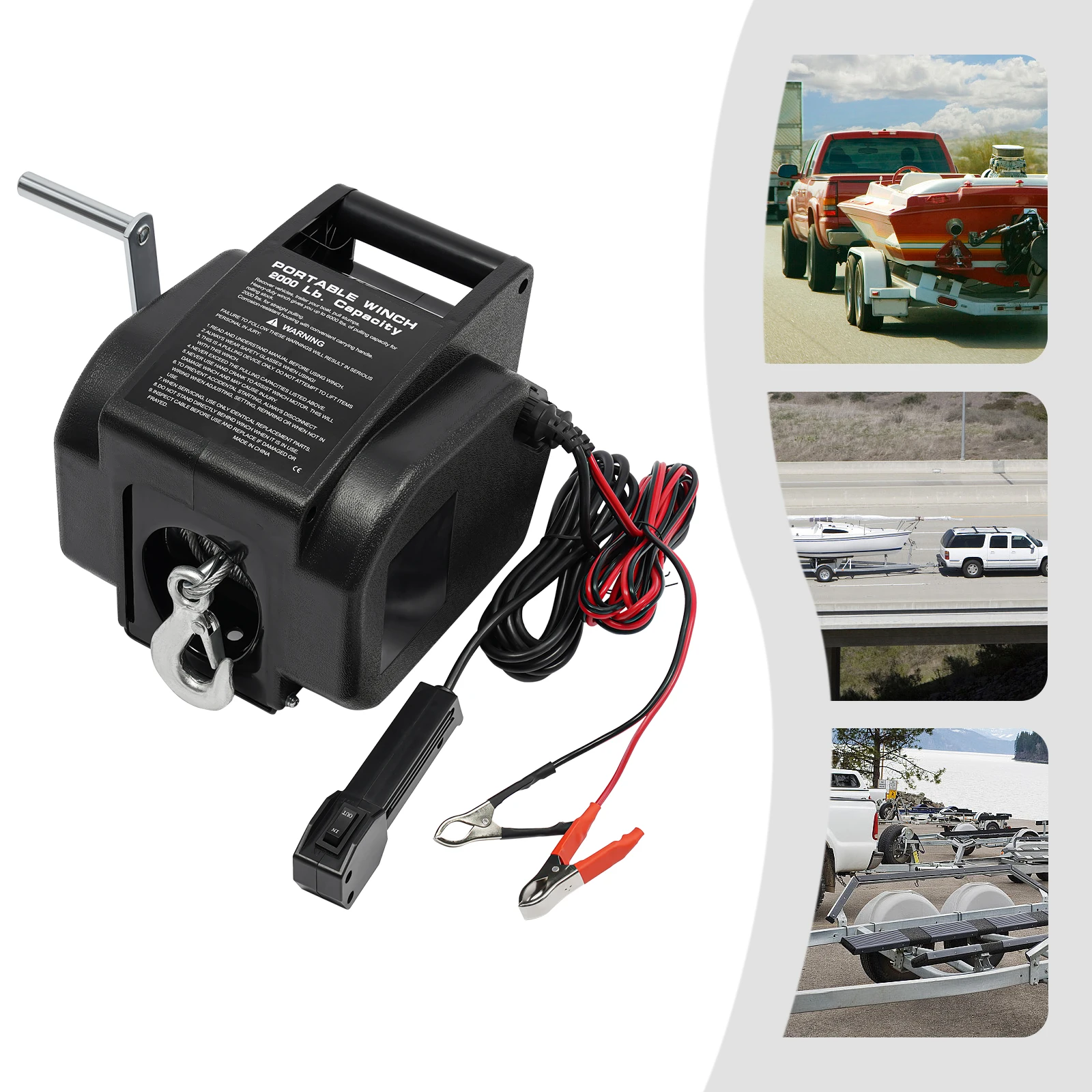

45lbs Electric Anchor Winch, 300W Motor, 5000 lb Capacity, Overload Protection, Rustproof & Easy Installation