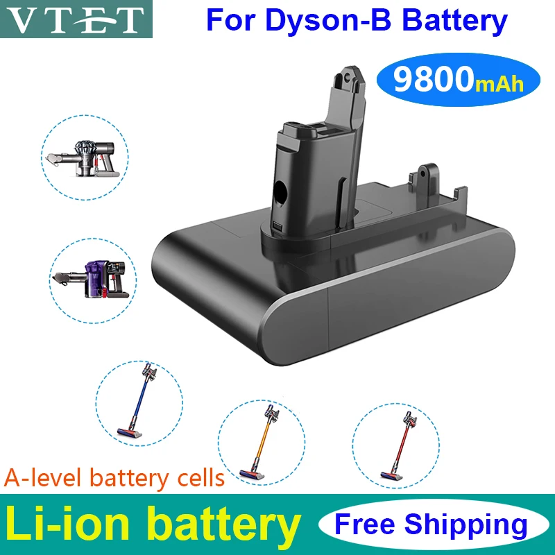 New Type-B Battery 22.2V 9800mAh Li-ion Vacuum Battery for Dyson DC35 DC45 DC31B DC34 DC44 Animal DC56 DC57 (Only Fit Type B)