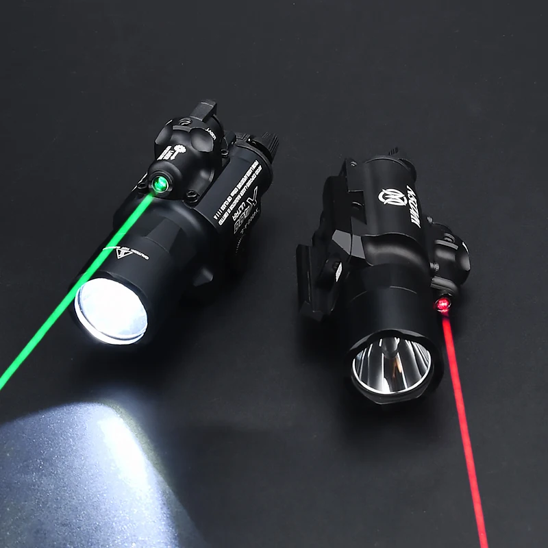 Tactical Surefir X400U Ultra Laser Verde Vermelho Scout, Lanterna LED, Rifle Laser, Luz para Picatinny Weaver Rails Mount