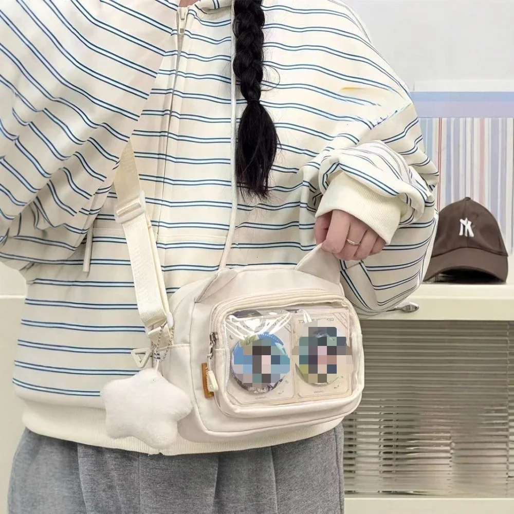 اليابانية Harajuku لطيف الفتيات Y2K شفافة الكرتون Ita حقيبة Ulzzang دمية حقيبة تنوعا حقيبة كروسبودي عادية الهاتف المحمول SUмка #5
