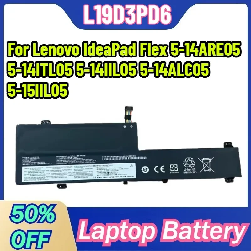 

For Lenovo IdeaPad Flex 5 Laptop Battery 11.52V 56Wh Replacement for 5-14ARE05 5-14ITL05 5-14IIL05 5-14ALC05 5-15IIL05