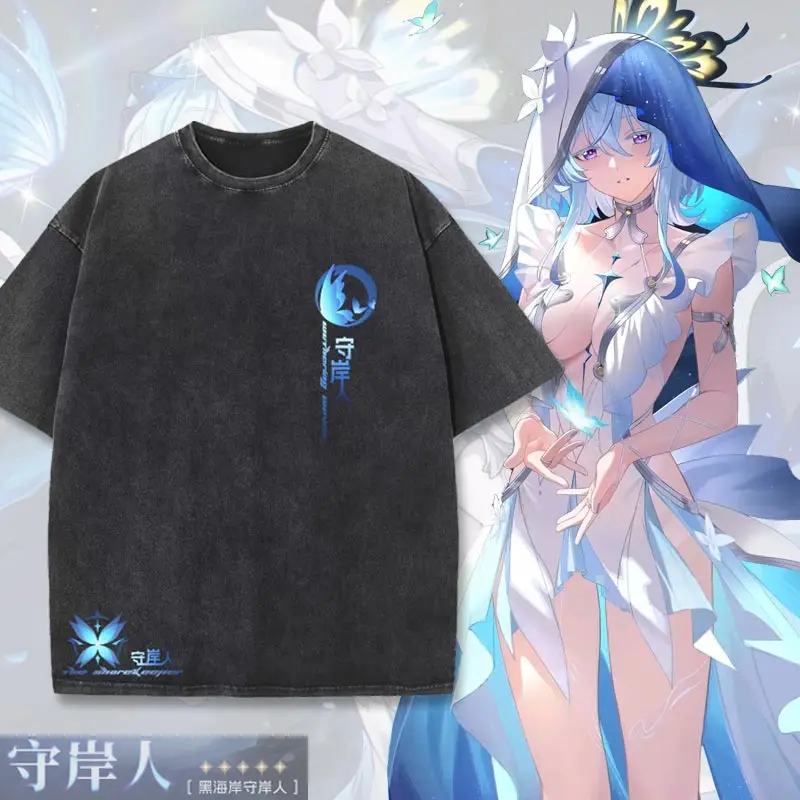 

Anime Wuthering Waves The Shorekeeper T-shirt Summer Short Sleeves Man Women Clothes Tees Cosplay Fashion ClothesGift