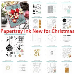 2024 Christmas Celebrate the New Year Sentiments Stamps Frame Post Card Dies Snowflake Stencils DIY Scrapbooking Diary Home Gift