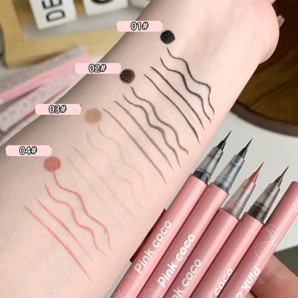 Matita per Eyeliner Ultra Fine Eyeliner liquido impermeabile ad asciugatura rapida Eyeliner colorato a lunga durata sdraiato penna per baco da seta occhi trucco