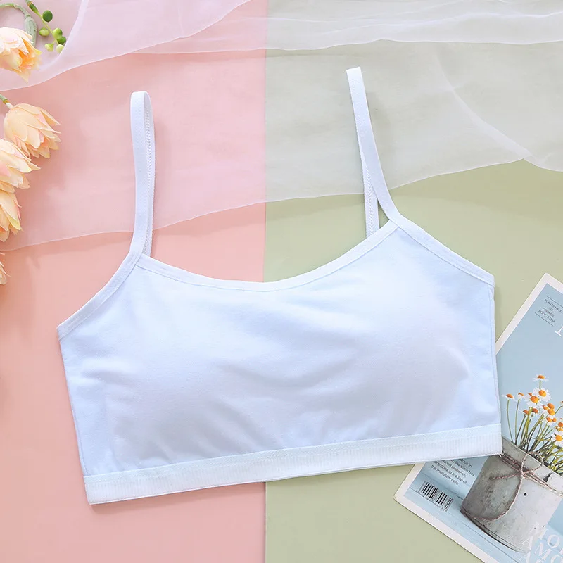 Adolescente ragazze reggiseno fisso Pad interno bambini cura del seno ragazza reggiseno 8-16 anni cotone ragazza biancheria intima reggiseno per ragazza adolescente