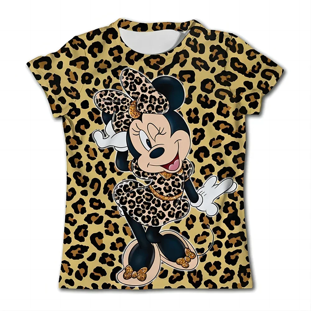 Summer Girls Boy Tshirt Mickey Minnie Mouse Donald Duck Lilo Stitch Short Sleeve T-shirt Print Children's Cartoon Kids Clothes