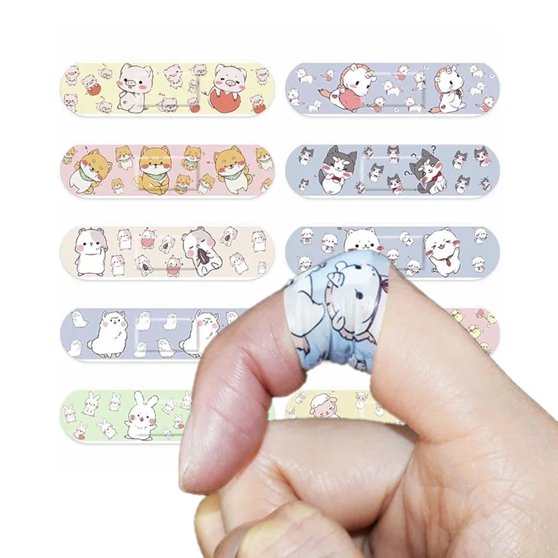 120pcs/set Cartoon Band Aid Kawaii First Aid Strips Sticking Plaster Skin Wound Dressing Patch Waterproof Adhesive Bandages