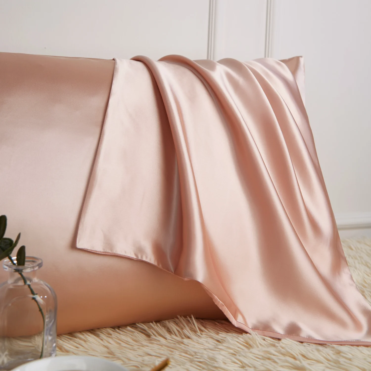 

6A Grade 100% Pure Mulberry Silk Pillowcase,Solid Color Luxury Pillow Cover,Heavy Silk OEKO-TEX® Certified,for Hair & Skin Care
