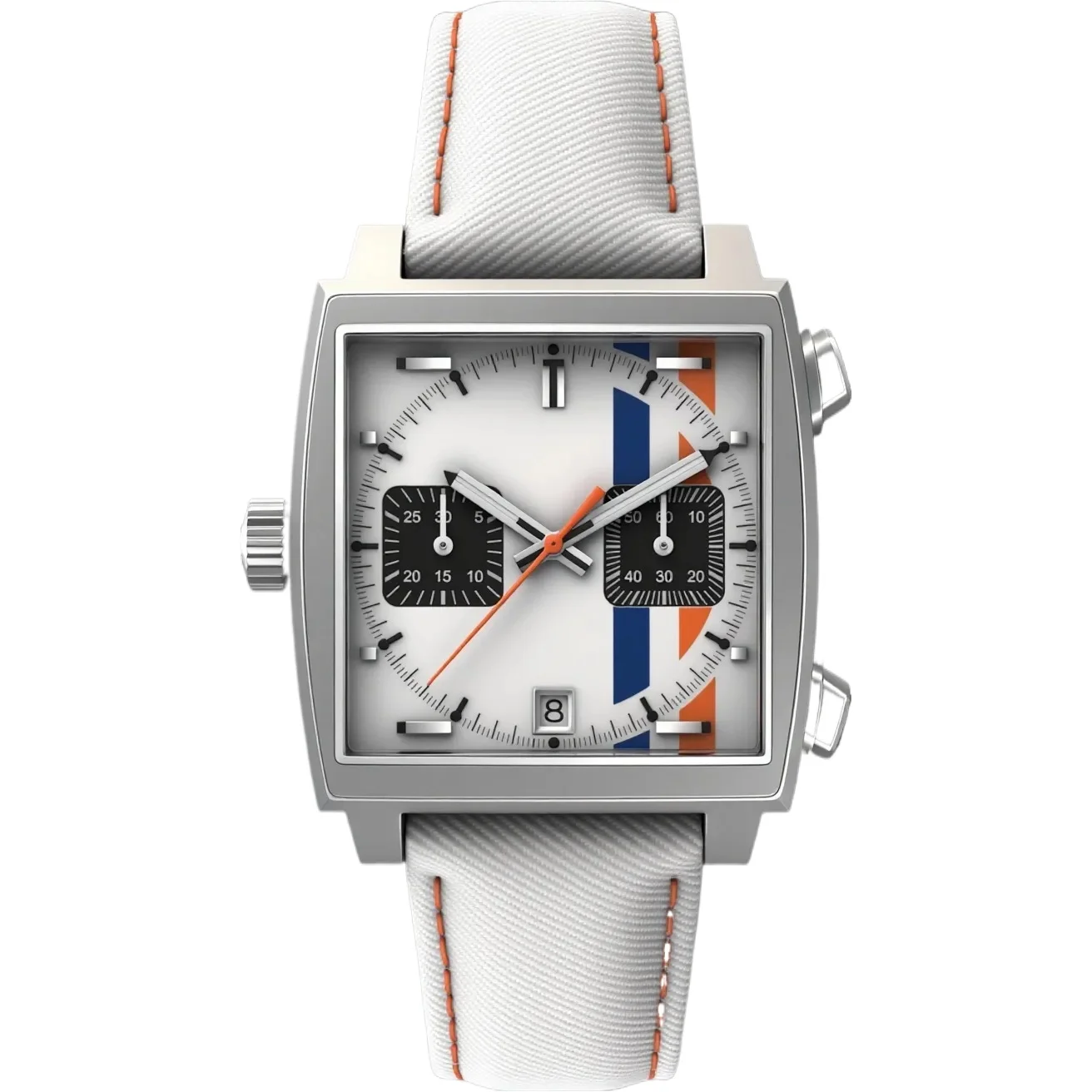 

904L Stainless Steel case, for Men Luxury Watch, Quartz Chronograph Movement, Black Blue Leather Exquisite Heritage