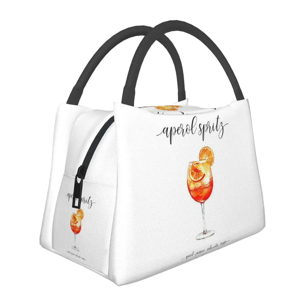 

Cocktail Recipes Aperol Spritz Lunch Bags Insulated Bento Box Lunch Tote Picnic Bags Cooler Thermal Bag for Woman Girl Work