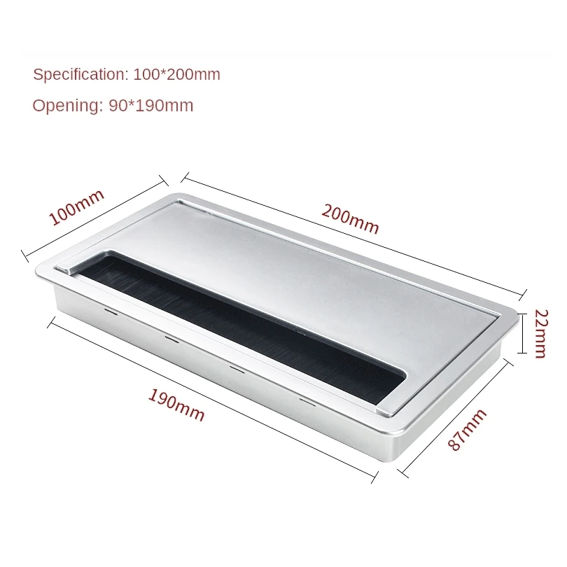 1Pc รูครอบคลุม Grommet เงิน ABS พลาสติกรูปสี่เหลี่ยมผืนผ้าสาย Grommet Hole สำหรับโต๊ะคอมพิวเตอร์ตาราง