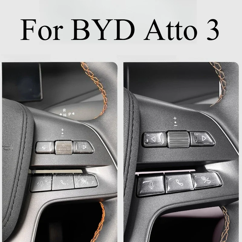 Steering Wheel Button Transparent Protector Interior Modification Epoxy Sticker for BYD Atto 3 Car Interior Accessories Tools