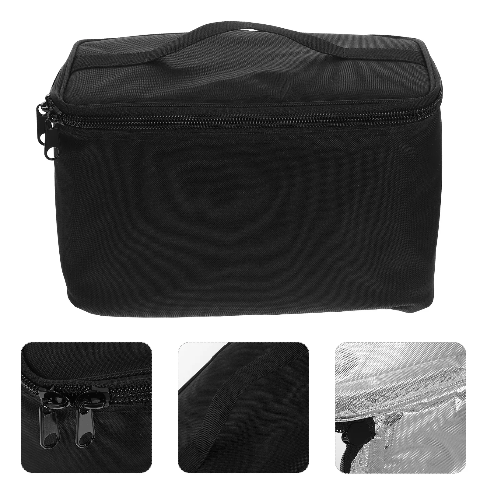 

Insulated Lunch Bag 10L Black Thermal Storage for Cold Heat Grocery Food Delivery Picnic Camping Office School Kitchen Bar
