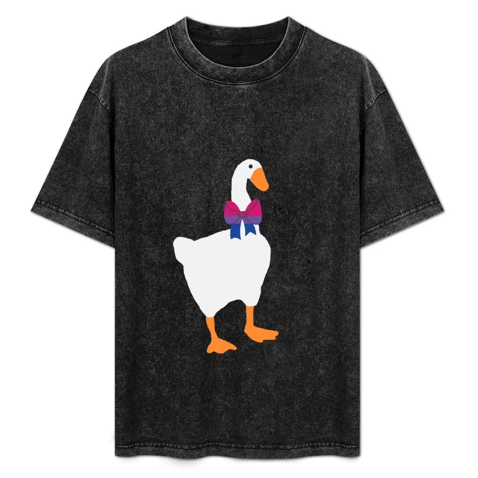 

Horrible goose - Bisexual flag Ribbon T-Shirt vintage graphic tee oversized man t shirt clothing for men