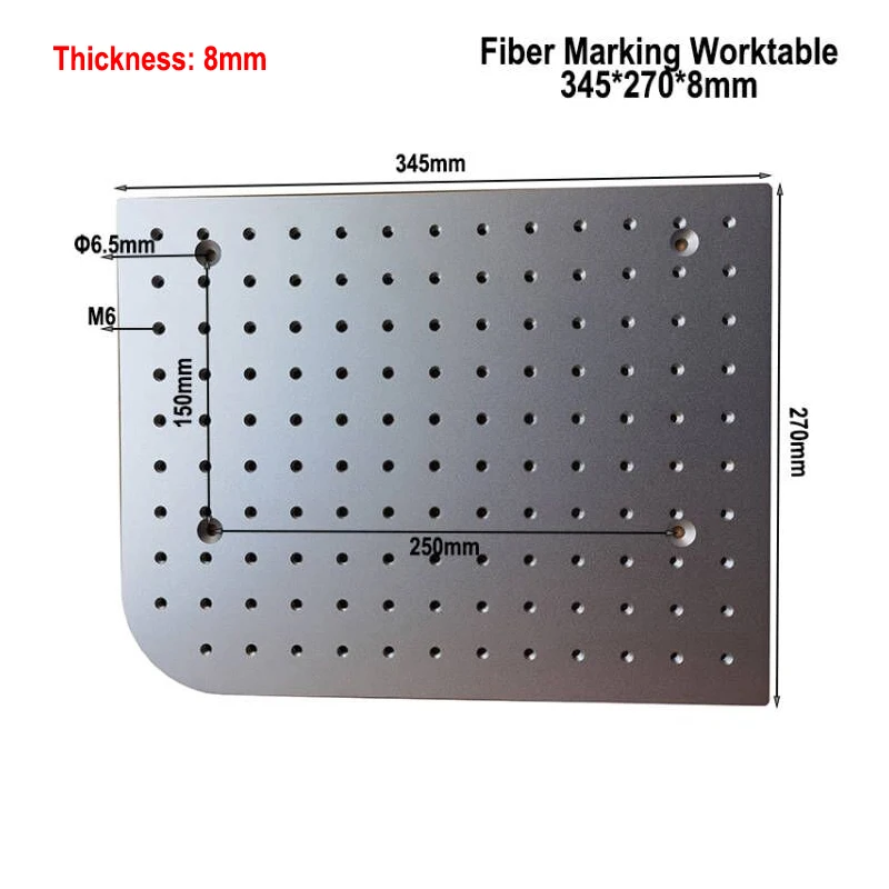 Imagem -06 - Plataforma de Trabalho de Alumínio para Marcação de Fibra 345*270 mm de Espessura mm para Máquina de Marcação a Laser de Fibra e Co2 Diy