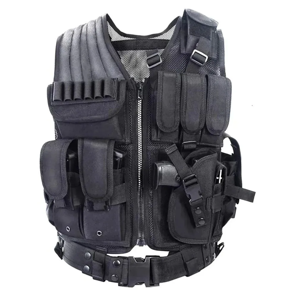 

Tactical Vest Outdoor Ultra-Light Breathable Combat Training Vest Adjustable for Adults and Child