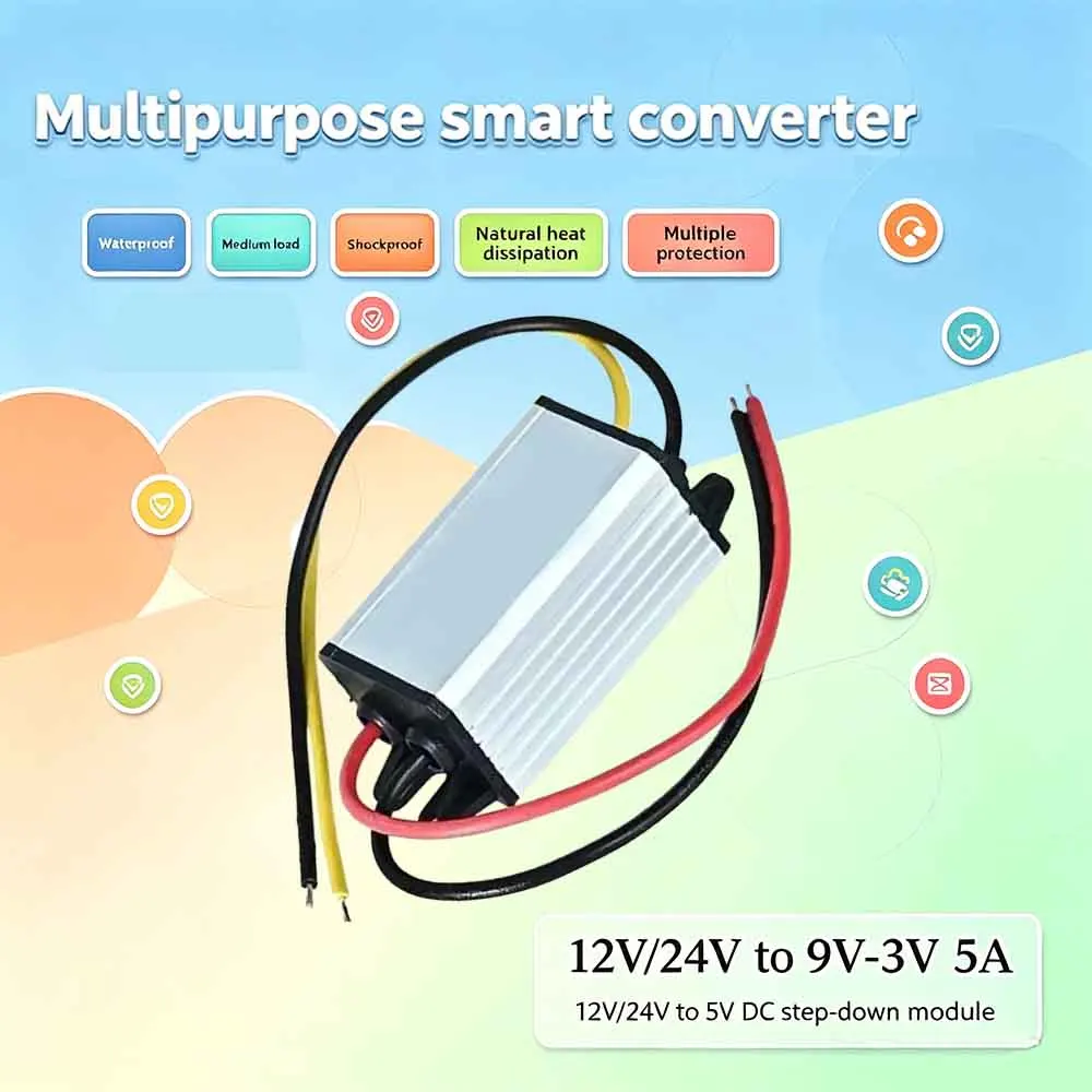 12V24V to 9V 7.5V 6V 5V 4.2V 3.7V 3V 3.3V 5A transformer step-down module DC DC Car Buck Voltage Regulator Power Converter CE