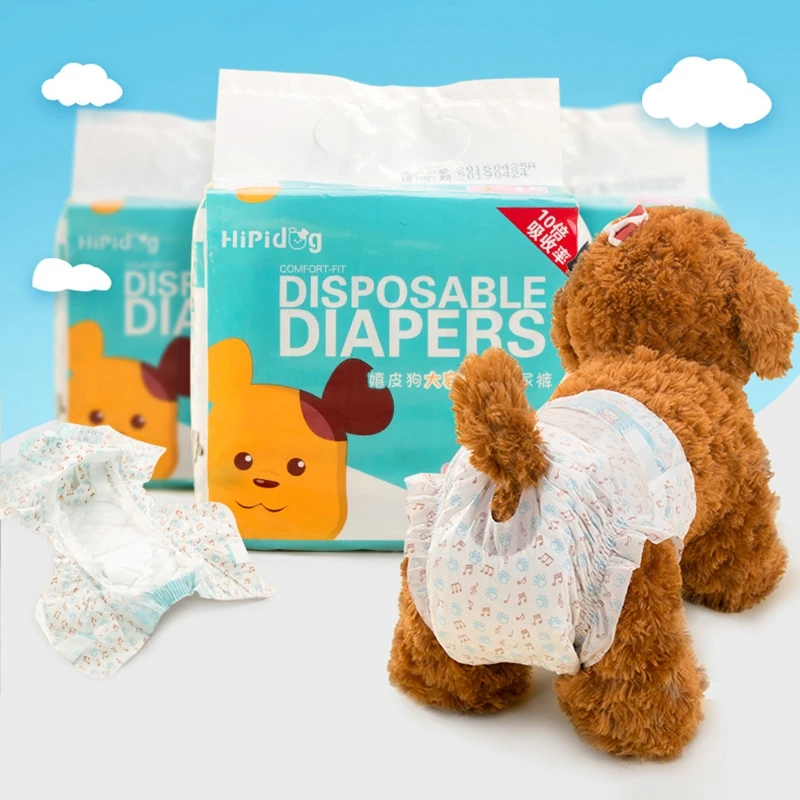 Pañal higroscópico desechable para perros, pantalones fisiológicos cortos transpirables para cachorros, súper absorción