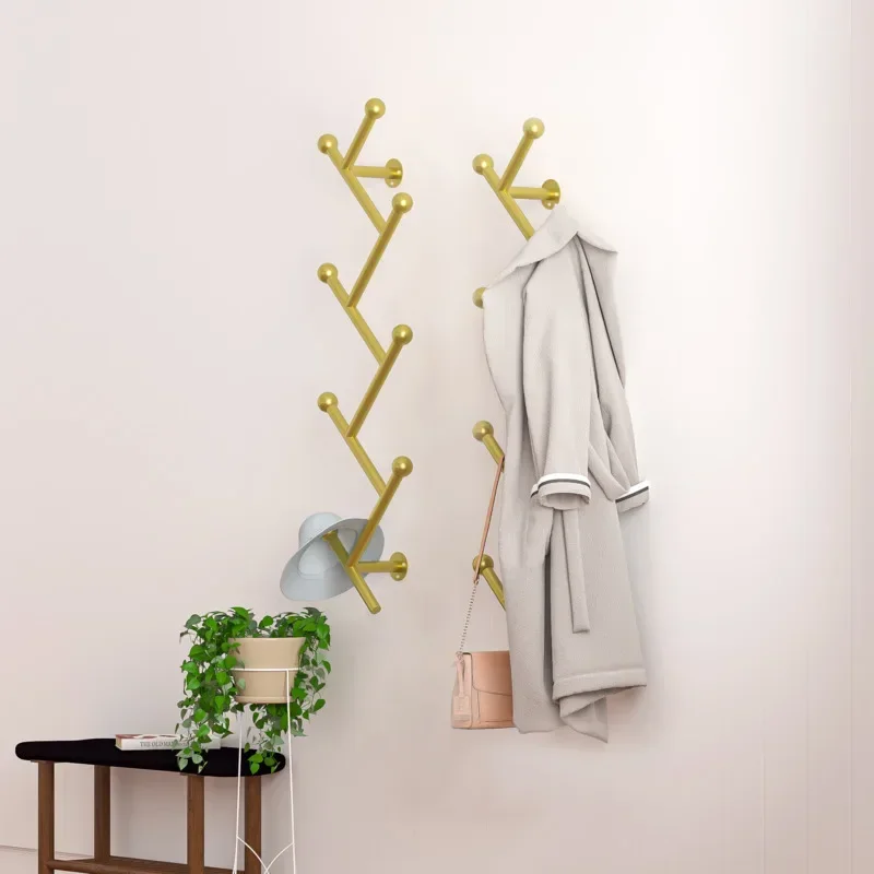 Creative Branch Living Room Porch Door Clothes Shelf Modern Wall Coat Rack Iron Bedroom Bedside Hooks Unique Design SpaceSaving