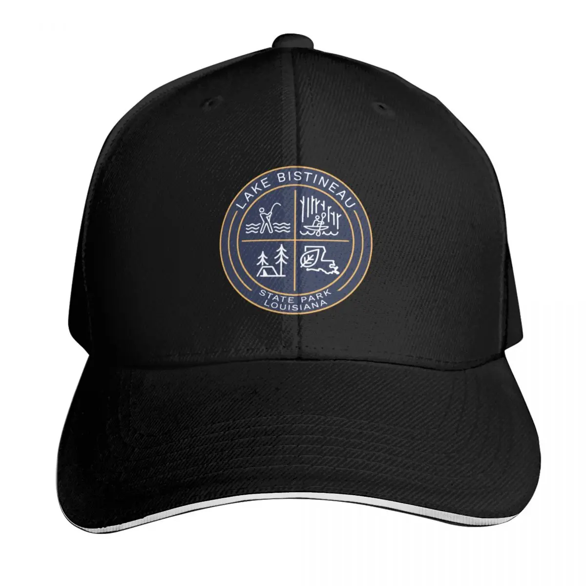 Lake Bistineau State Park Louisiana Heraldic Logo Baseball Cap Custom Cap Golf Wear hats on offer For Women Men's