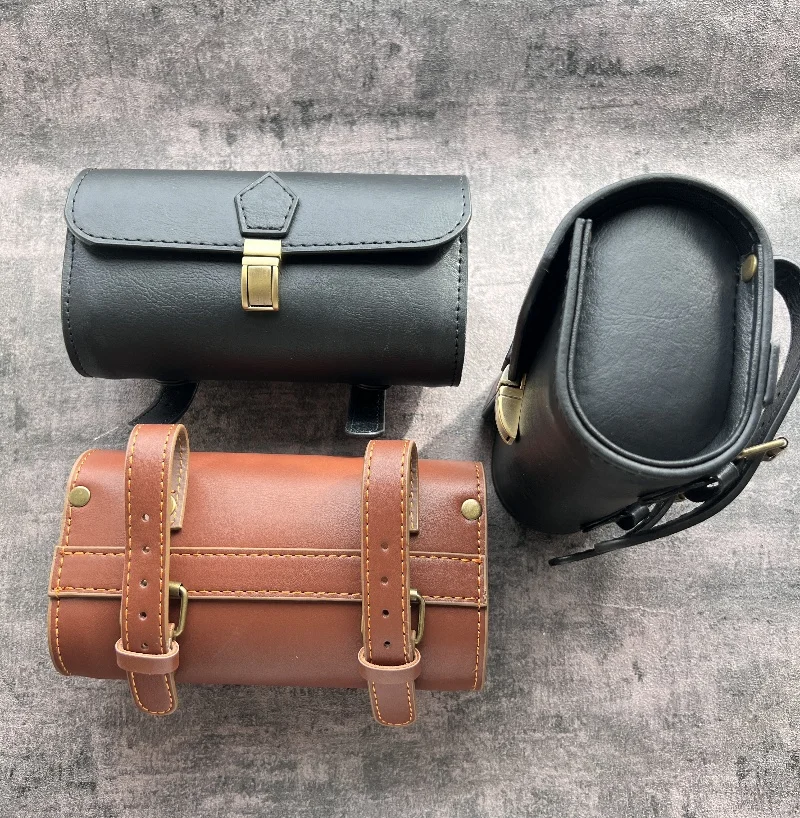 

Cycling Bag Saddle Pouch Tail Pannier Personalized Riding Vintage Bicycle Bag Q314 FERR- Retro Bicycle Tail Bike Bag PU Leather