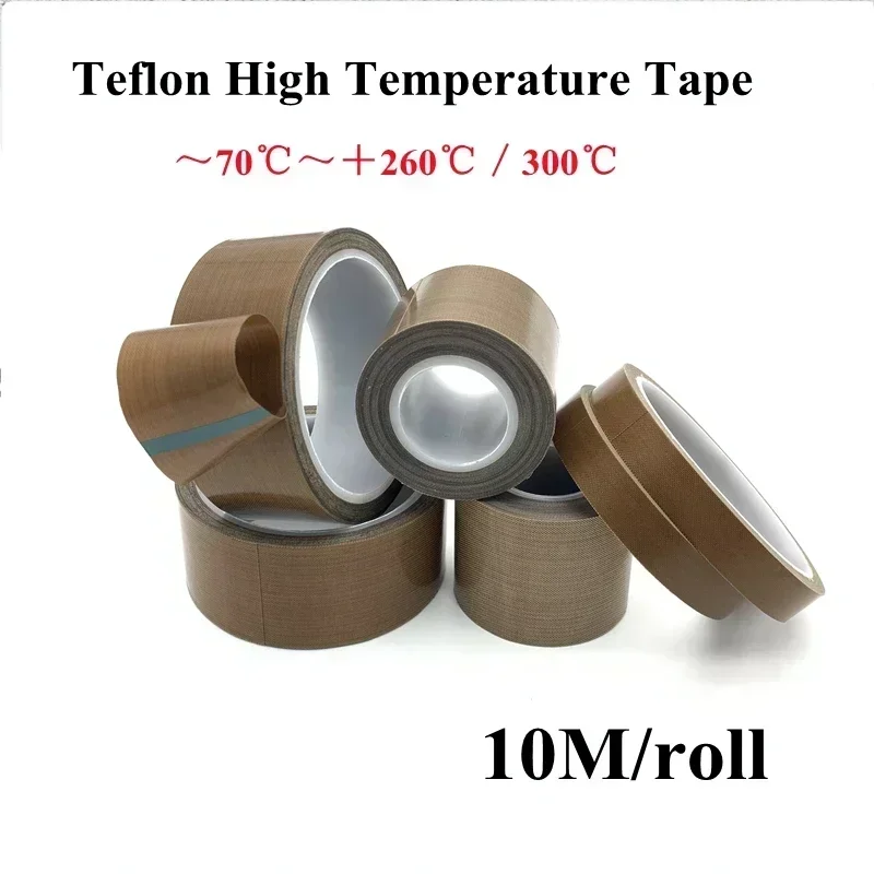 PTFE Adhesive Cloth 10 13 15 20 25 30 35 40 50 mm x 0.13mm Insulated Vacuum Sealing Machine High Temperature Resistant PTFE Tape