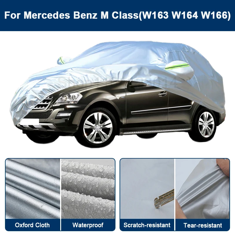 

Outdoor Full Car Cover For Benz M Class W163 W164 W166 with Reflective Strips Waterproof Snowproof Dustproof UV Protection