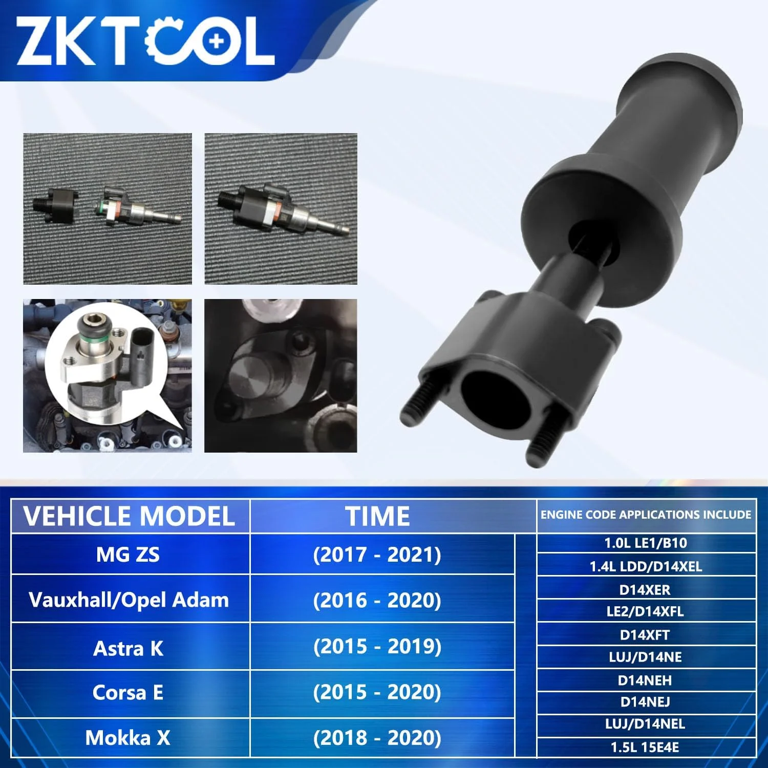 Outil d'extraction d'injecteur de carburant-Compatible avec GM, Buick, Vauxhall, Opel & MG Direct 1.0L, 1.4L, 1.5L essence d'injection, OEM TEN00140