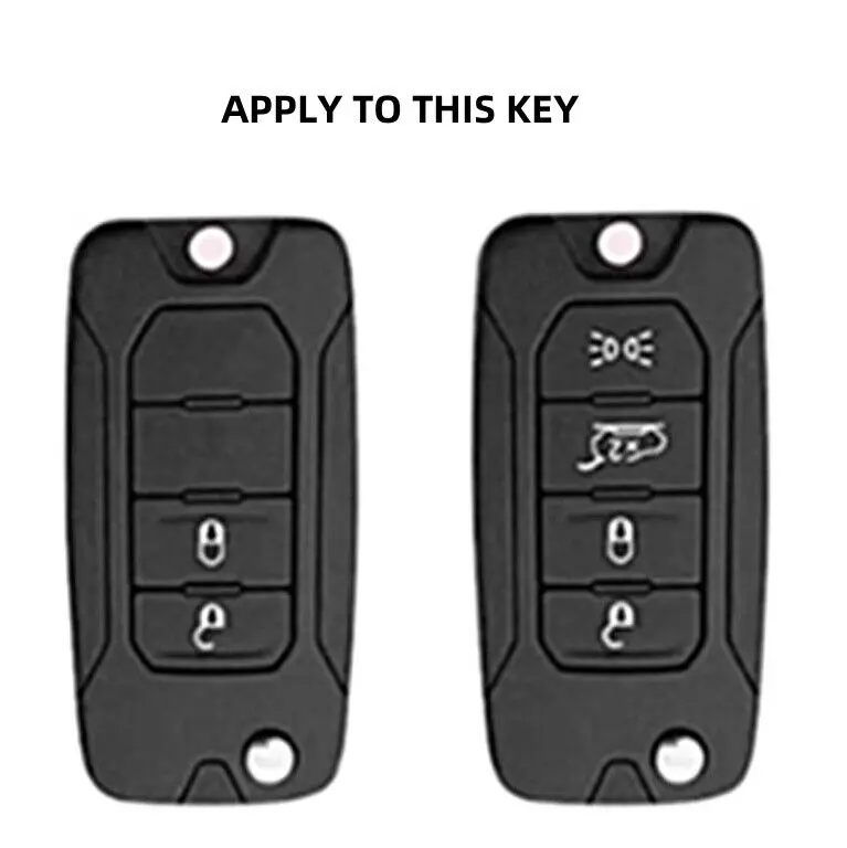 Zinc Alloy Leather Remote Key Fob Case Cover For 2/4 BUTTONS Jeep Renegade 2015 -2018 Key Shell Keychain