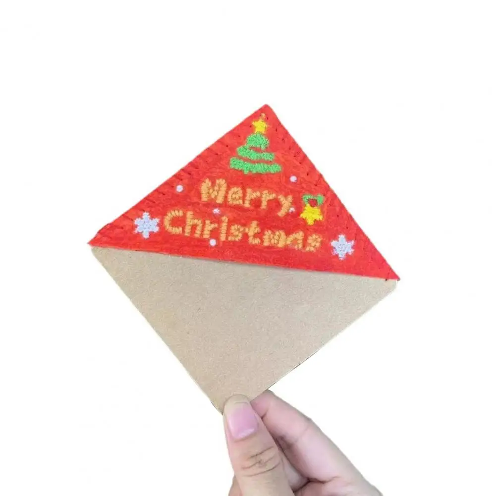 Trójkątna strona narożna zakładki bożonarodzeniowe zakładki ręcznie haft narożnik bożonarodzeniowy prezent dla nauczycieli uczniów