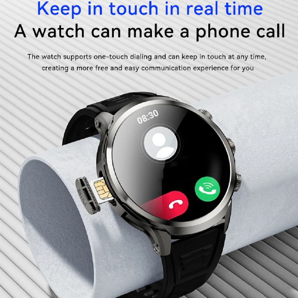 4G 워치, 1.95 인치 Amoled 4G SIM 와이파이 네트워크, 2GB RAM 업데이트 GPS 스마트워치, 화상 통화, 900W HD 카메라, 건강 스포츠 모드 SOS