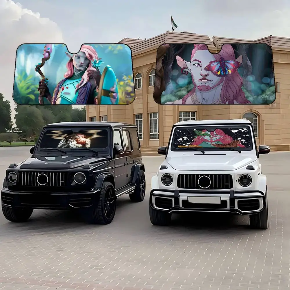 

Caduceus Clay Windshield Sunshade Anime Cute Car Front Windshield 70x130cm Sun Visor Heat Reflector