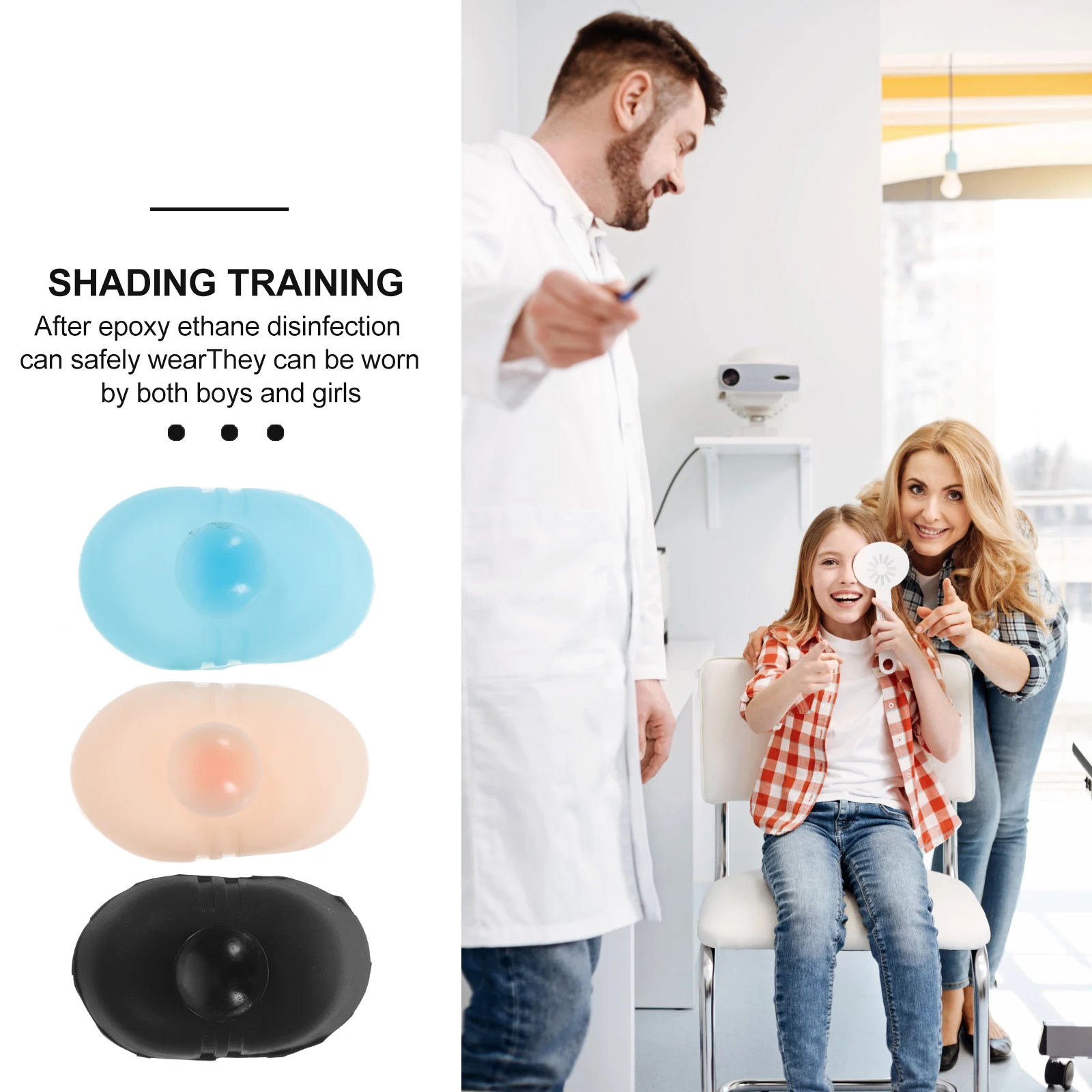 

3pcs Silicone Mask Amblyopia Care Lazy Patch Pediatric Eye Patches Reusable Breathable Comfortable Absorbent Light Blocking Eye