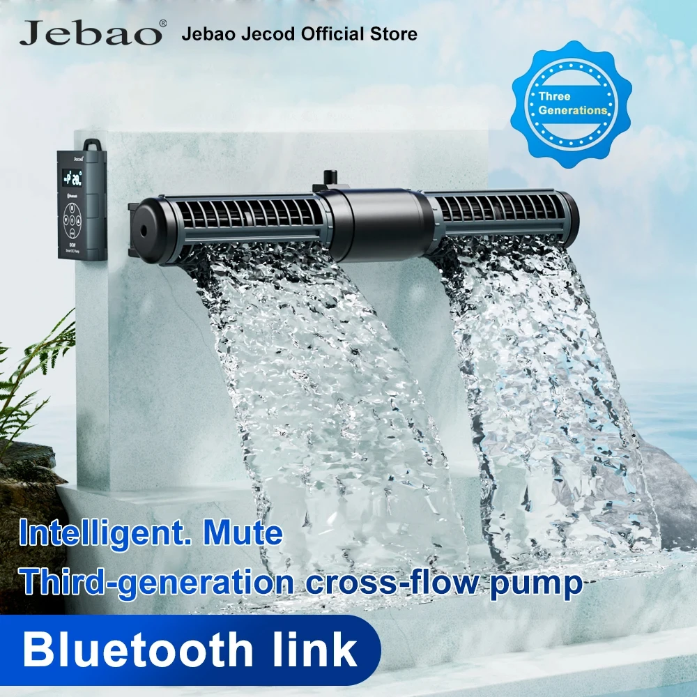 Jebao Jecod 2024 New DCW Series Bluetooth Cross-flow Pump Aquarium Fish Tank Circulating Flow Pump App Control DC Water Pump