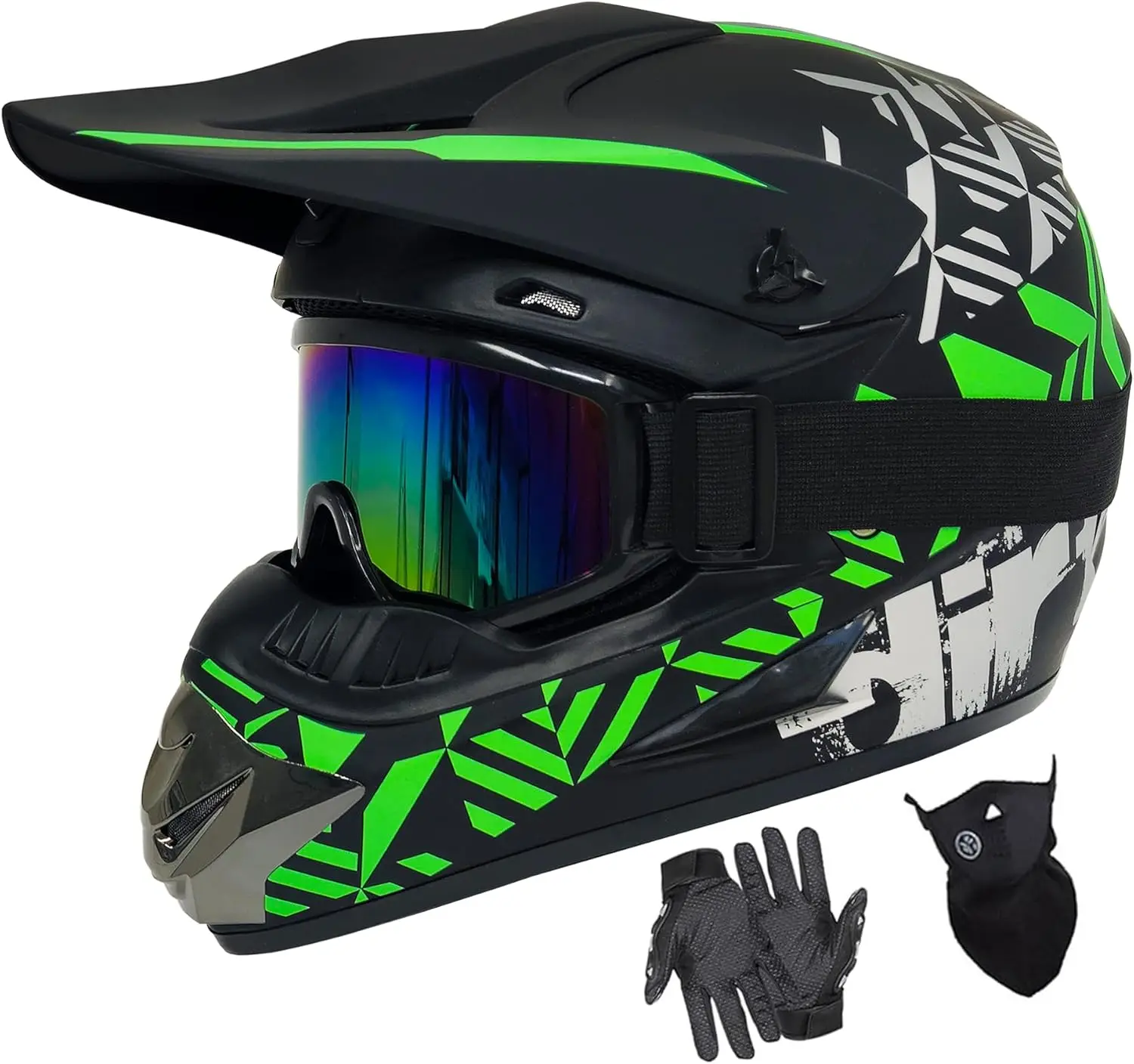 

Youth Dirt Bike Helmets DOT Approved Fashion Kids Motocross, ATV, Off-Road, Four Wheelers, Moutain Bike Motorcycle Helmets (Gogg