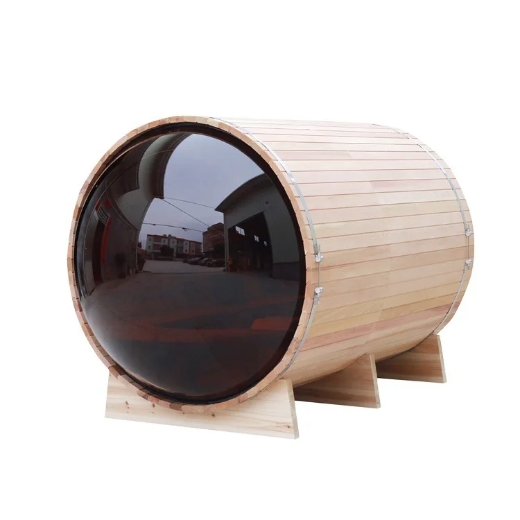 For Canadian Pine/Hemlock/Red Cedar Barrel Outdoor Hot Sale 1800 * 2400mm 4-6 People Wooden Sauna