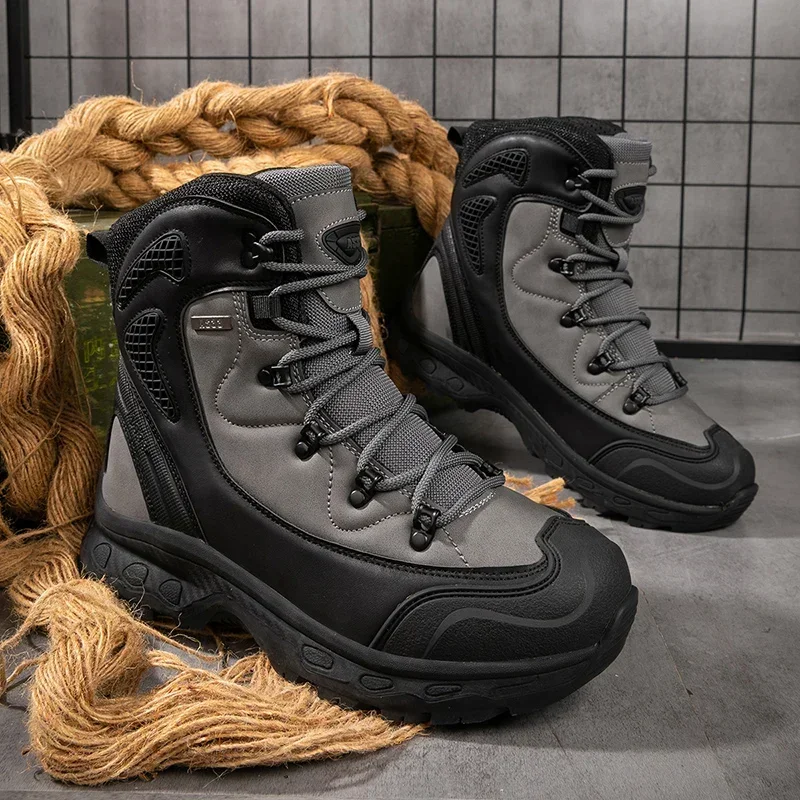 

Winter Man Hiking Boots Men Outdoor Field Training Hiking Military Boots Anti Slip Waterproof Hunting Hiking Work Boots 2025 new