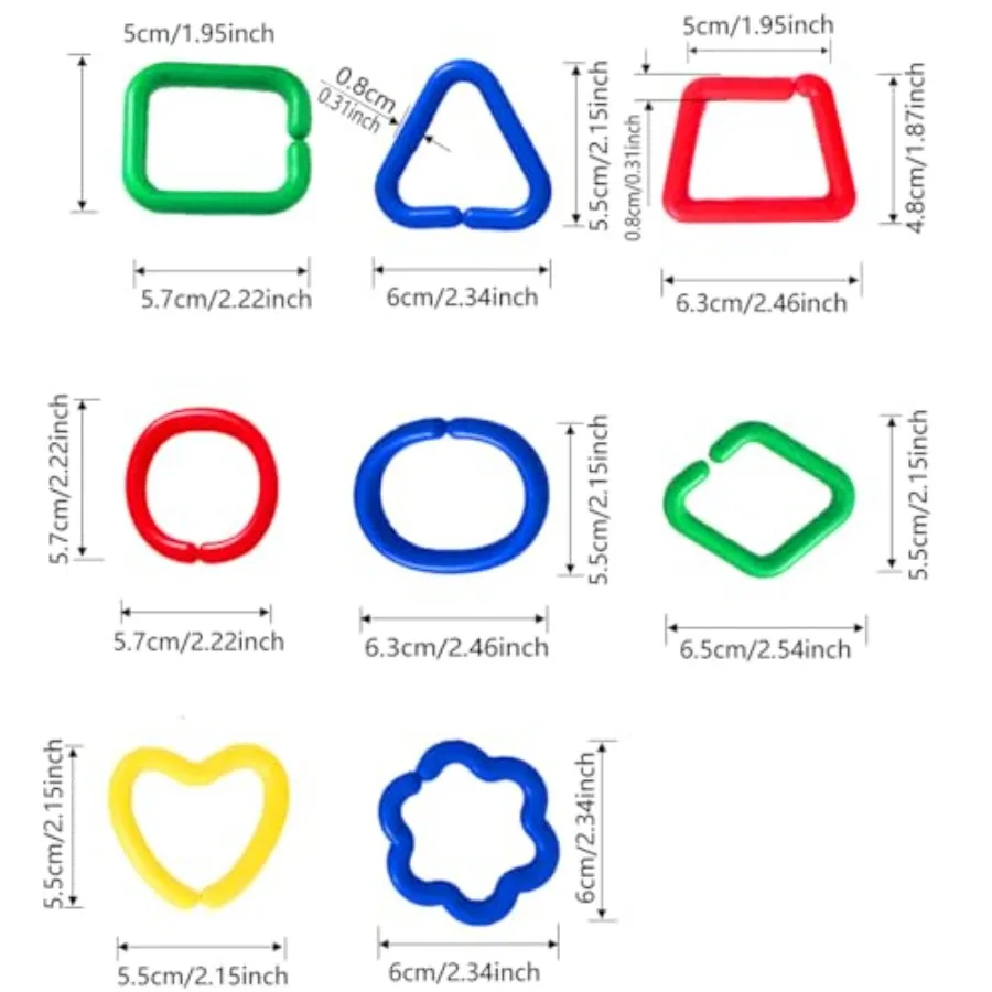 40 Stuks Plastic Ketting Links Speelgoed Willekeurige Vorm Kleur Link Suiker Zweefvliegtuig Kooi Accessoires Vogel Speelgoed Met Haken Voor Klimmen schommel Lti