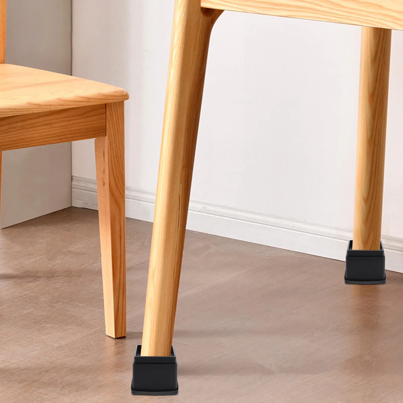 4Pcs Square Rubber Furniture Leg Pads Thickened Anti Skid Floor Protectors for Bed Sofa Table Chair Furniture Heightening Non