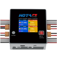 HOTA F6 4x250W 15A 4 Channel Smart Balance Charger with Type-C for Lipo LiIon NiMH Battery FPV Racing Drone RC Quadcopter Model