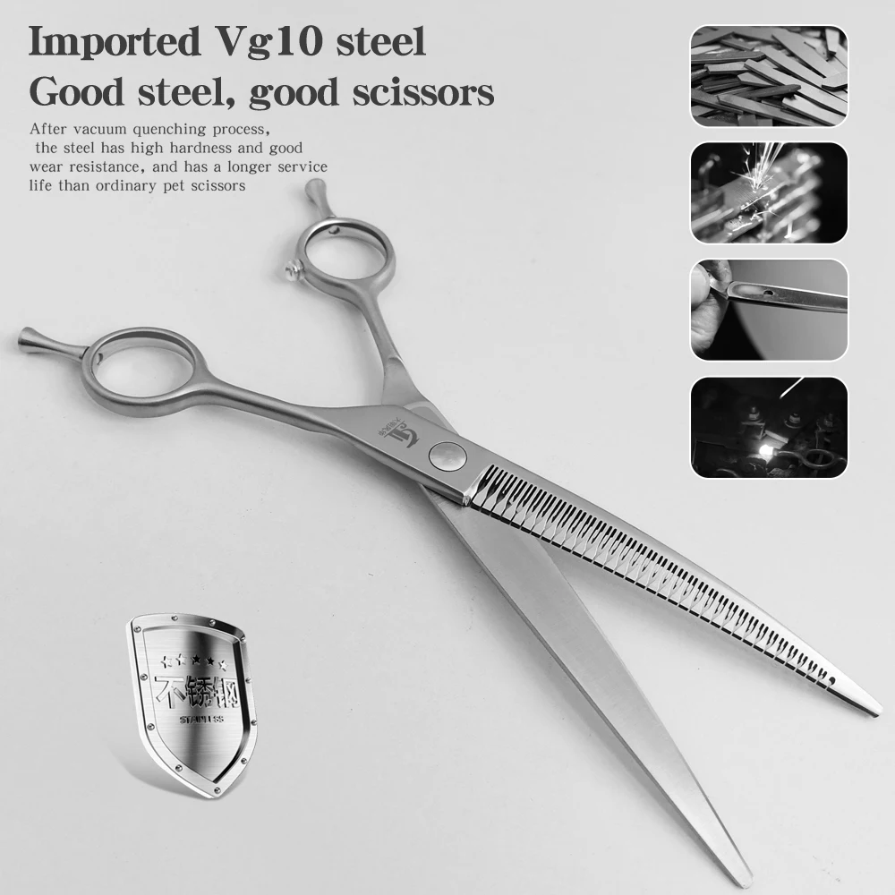 Bending Magic Scissors  7.25 Inch  Curved Professional Pet Grooming Shears for Salon Use Natural Precision Trimming VG10 Steel