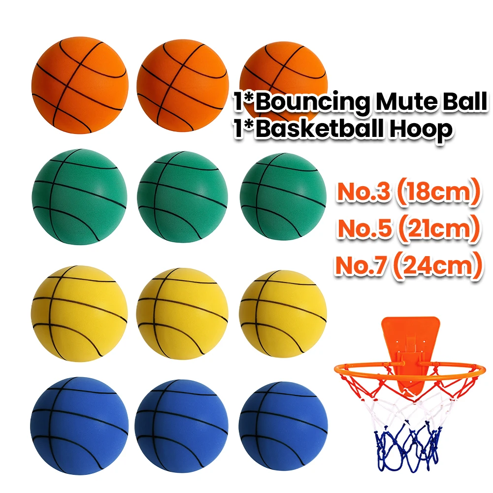 

Air Bounce Basketball High-Resilience Mute Dribbling Basketball Lightweight for Various Indoor Activities