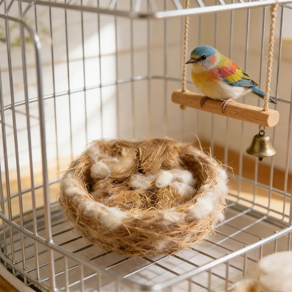 Material de Fibra de Yute Natural para Nidos de Aves, para Jardines, Troncos de Árboles, para Canarios, Pinzones, Aves de Jaula, Hogar de Mascotas