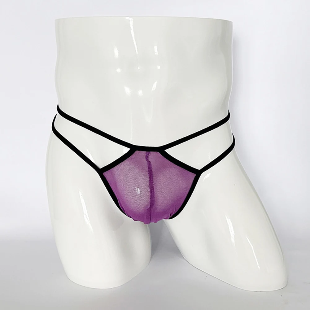 

Sexy Lingerie Mens Thongs Low Rise Underwear Man Panties Stretch Tanga G-Strings Transparent Underpants Quick Dry T-Back Trunks