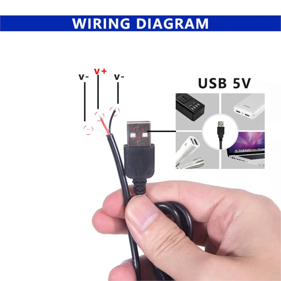 USB LED Dimmer 5V LED External Switch Control Cable 2m for Dual Color LED Strip Light Brightness & Color Temperature Adjustment