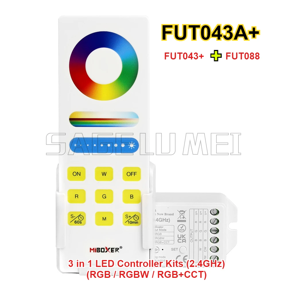 MiBoxer FUT043+ FUT043A+ Kit Controller per strisce LED 3 in 1 RGB RGBW RGBCCT DC12-24V Sistema di controllo LED intelligente APP WiFi 2.4GHZ